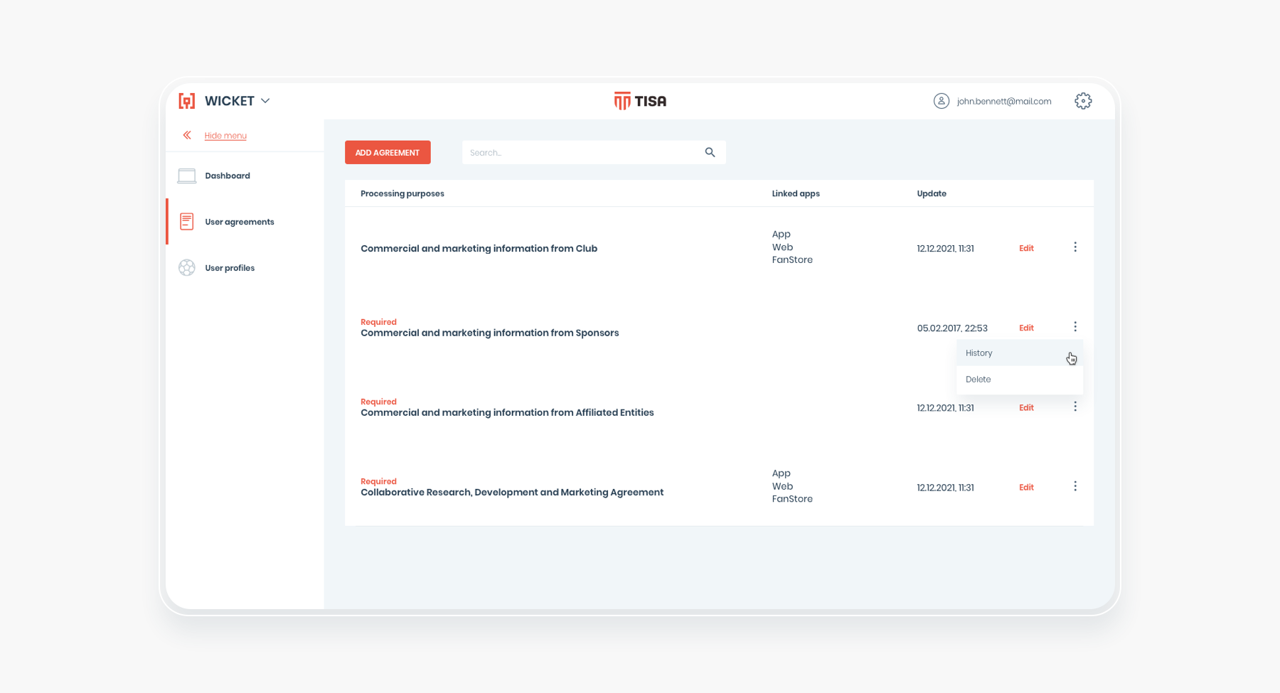 The look of WICKET thanks to Design System prepared by HeroDOT for TISA.